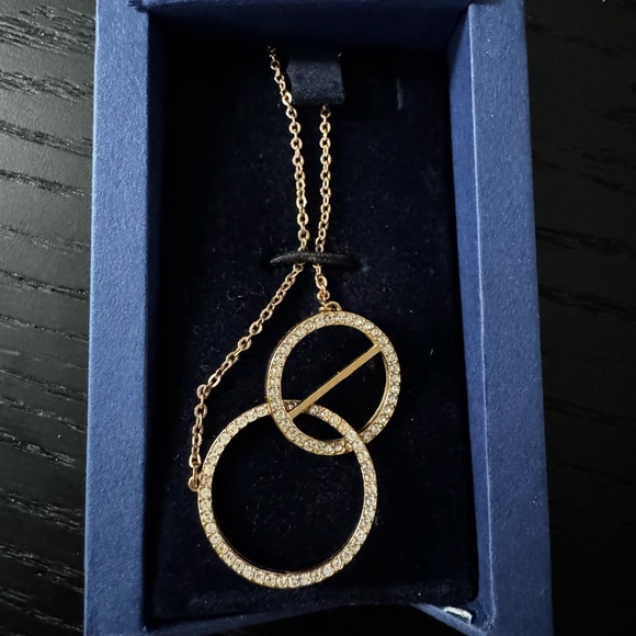 Swarovski Gold Circle Pendant Necklace - Picture 3 of 4